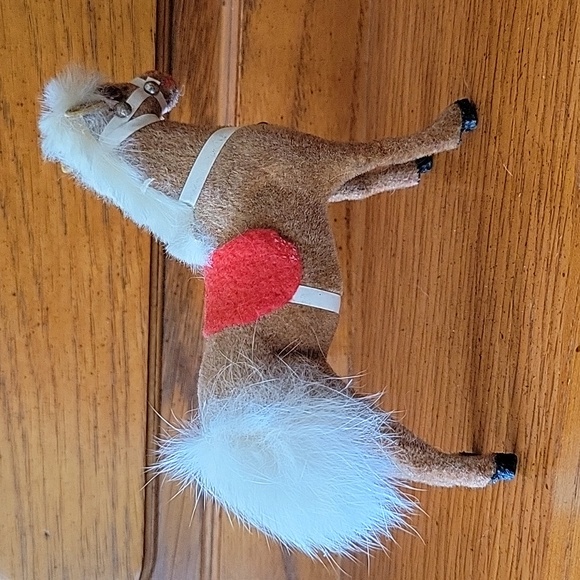 Vintage Flocked Horse - Picture 3 of 11